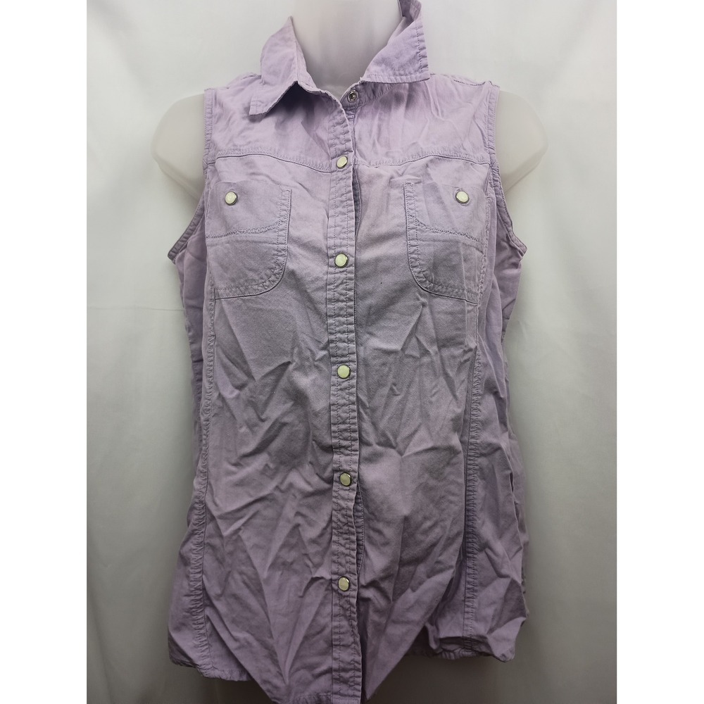 Woolrich Medium cotton purple snap button sleeveless tank top